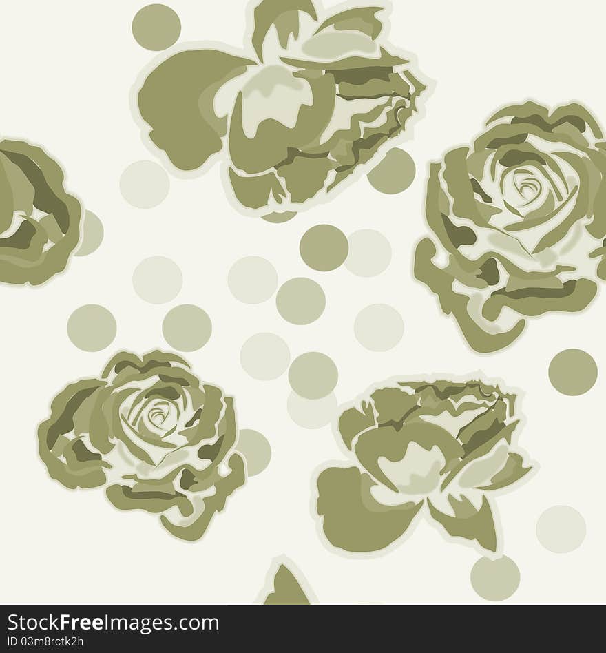 Graphic Background - illustration. Flowers and Lines. Graphic Background - illustration. Flowers and Lines