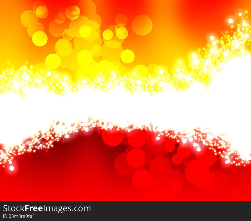 Yellow and orange background with glowing dots