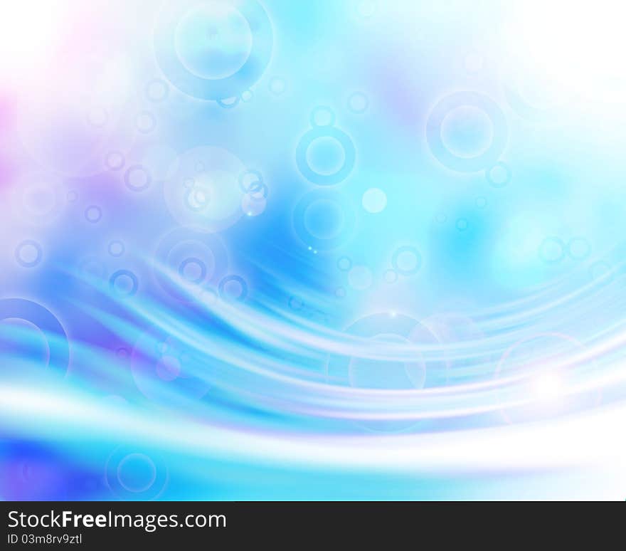 Abstract background with circles and waves