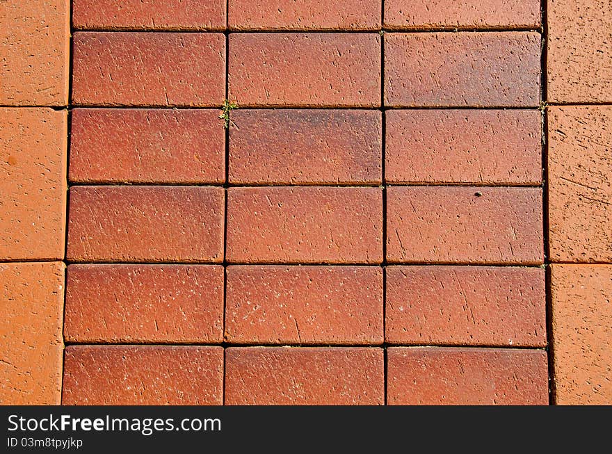 Ceramic bricks floor background and texture