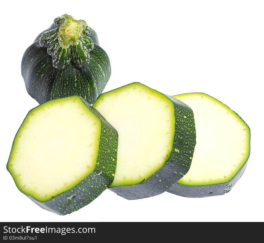 Zucchini isolated on white background