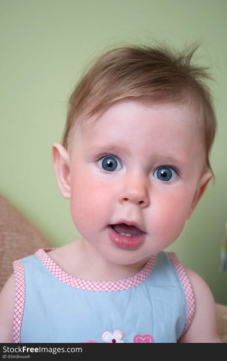 Portrait of little girl surprised. Portrait of little girl surprised