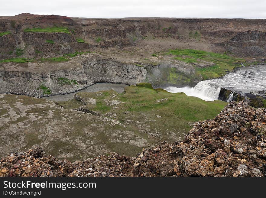 Hafragilsfoss waterfall in Iceland