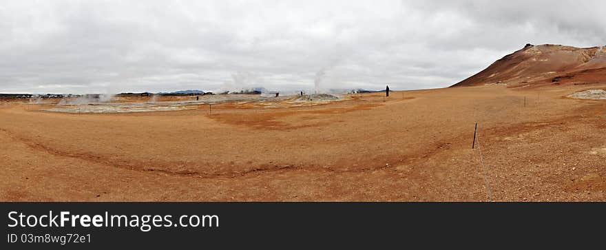 Panoramic View Of Hverir On Iceland