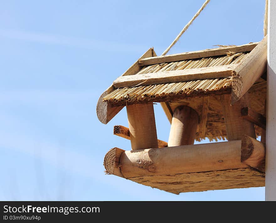 Bird feeder hanging on the wall. Bird feeder hanging on the wall.