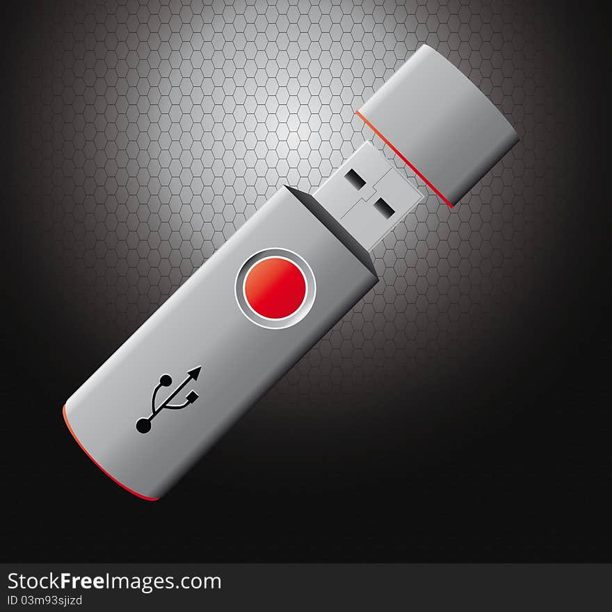 Pendrive with carbon effect background