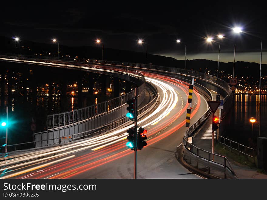 Traffic Lights At Night