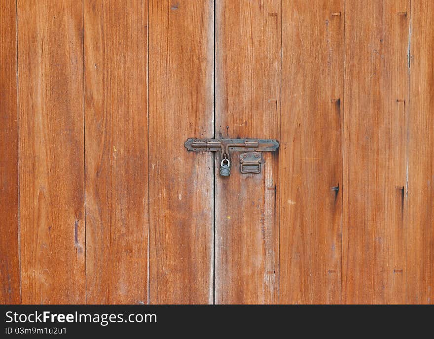 Closeup image of  ancient  wood door