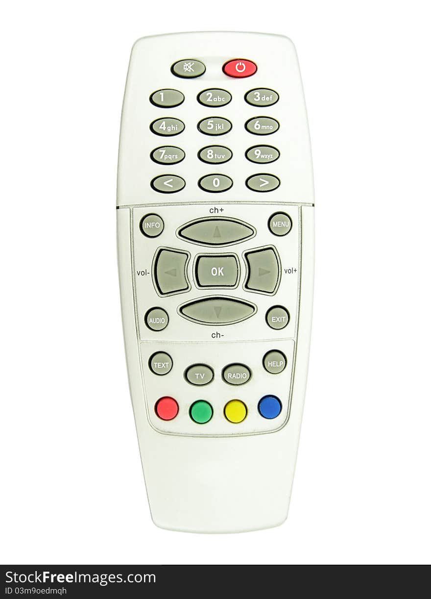 Remote control isolated on white