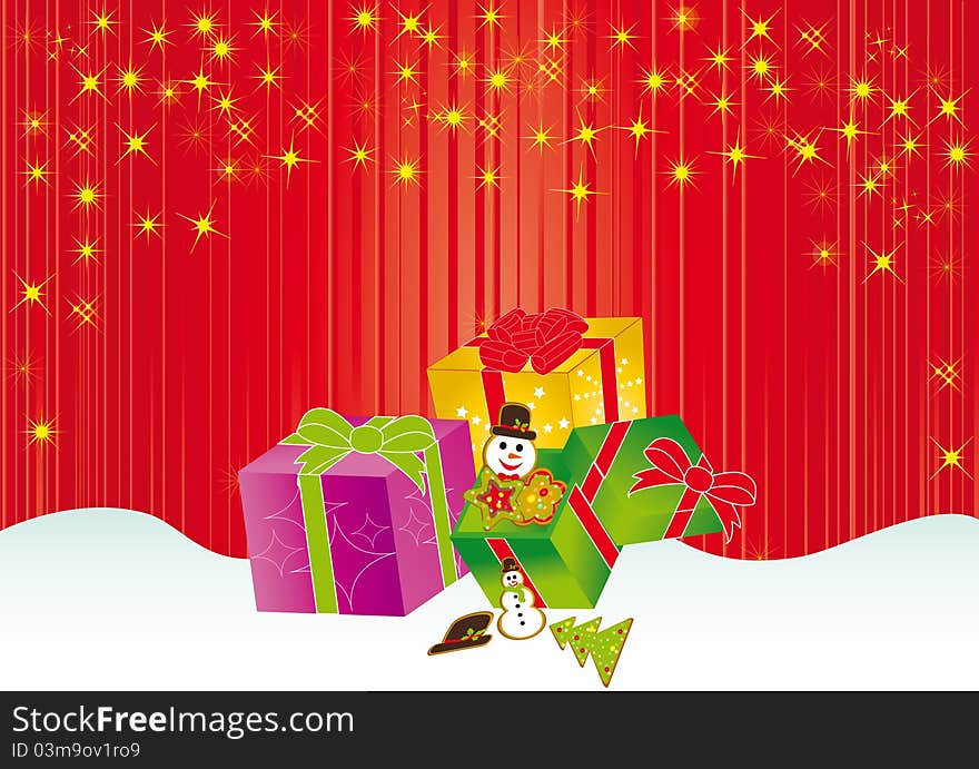 Christmas card background  illustration
balls ribbon snow red stars gift voucher snowflackes, snow, red green snowmen. Christmas card background  illustration
balls ribbon snow red stars gift voucher snowflackes, snow, red green snowmen