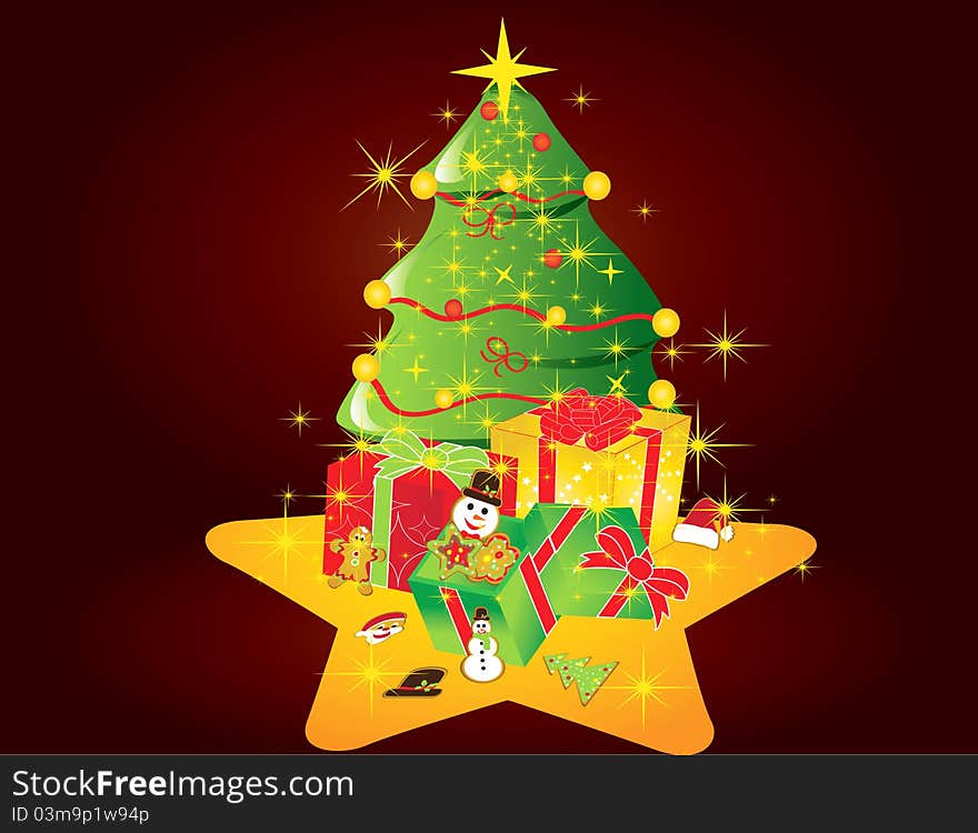 Christmas card gift background  illustration