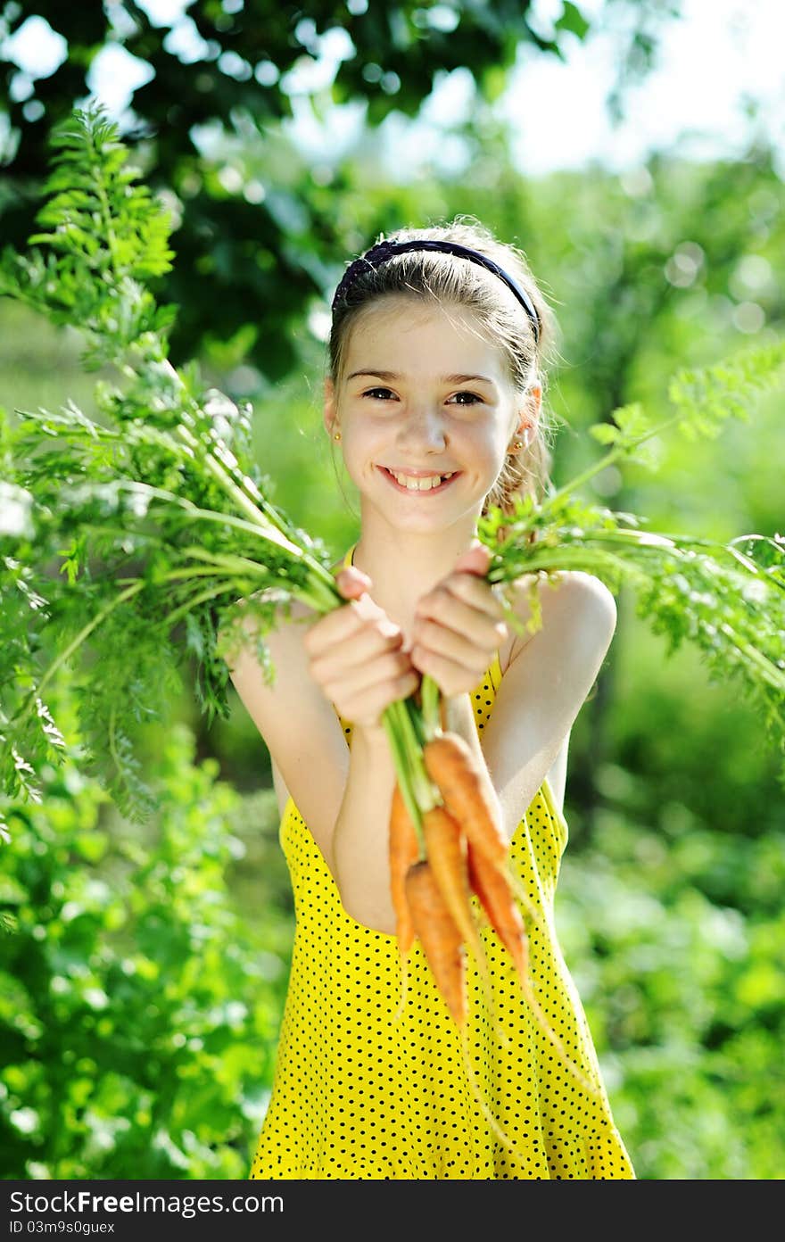 Girl With Carrots