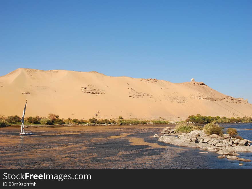 Felucca on nile river