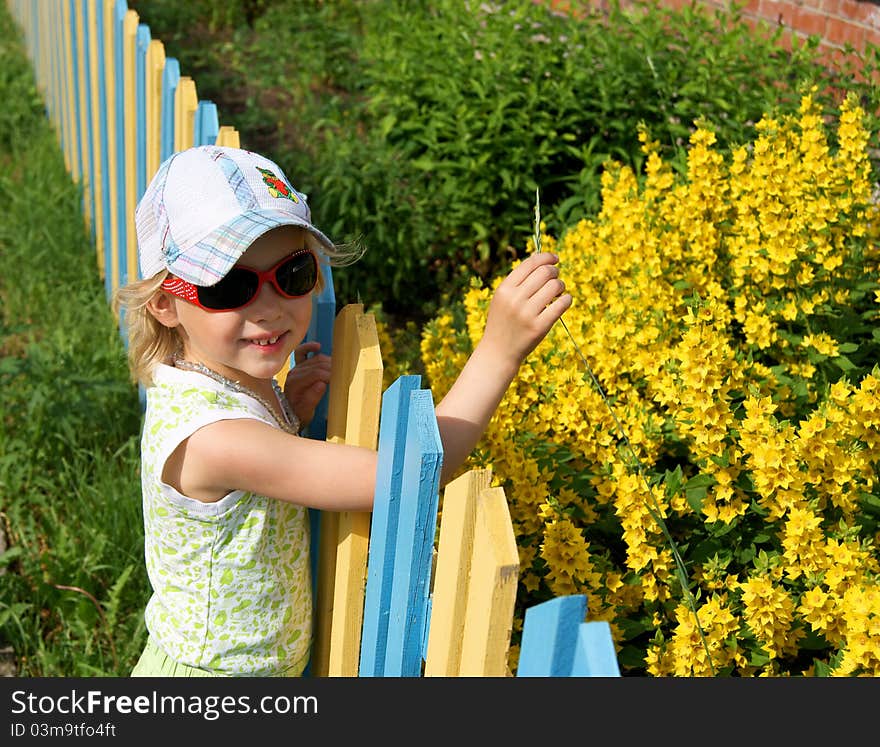 Smiling girl in summer