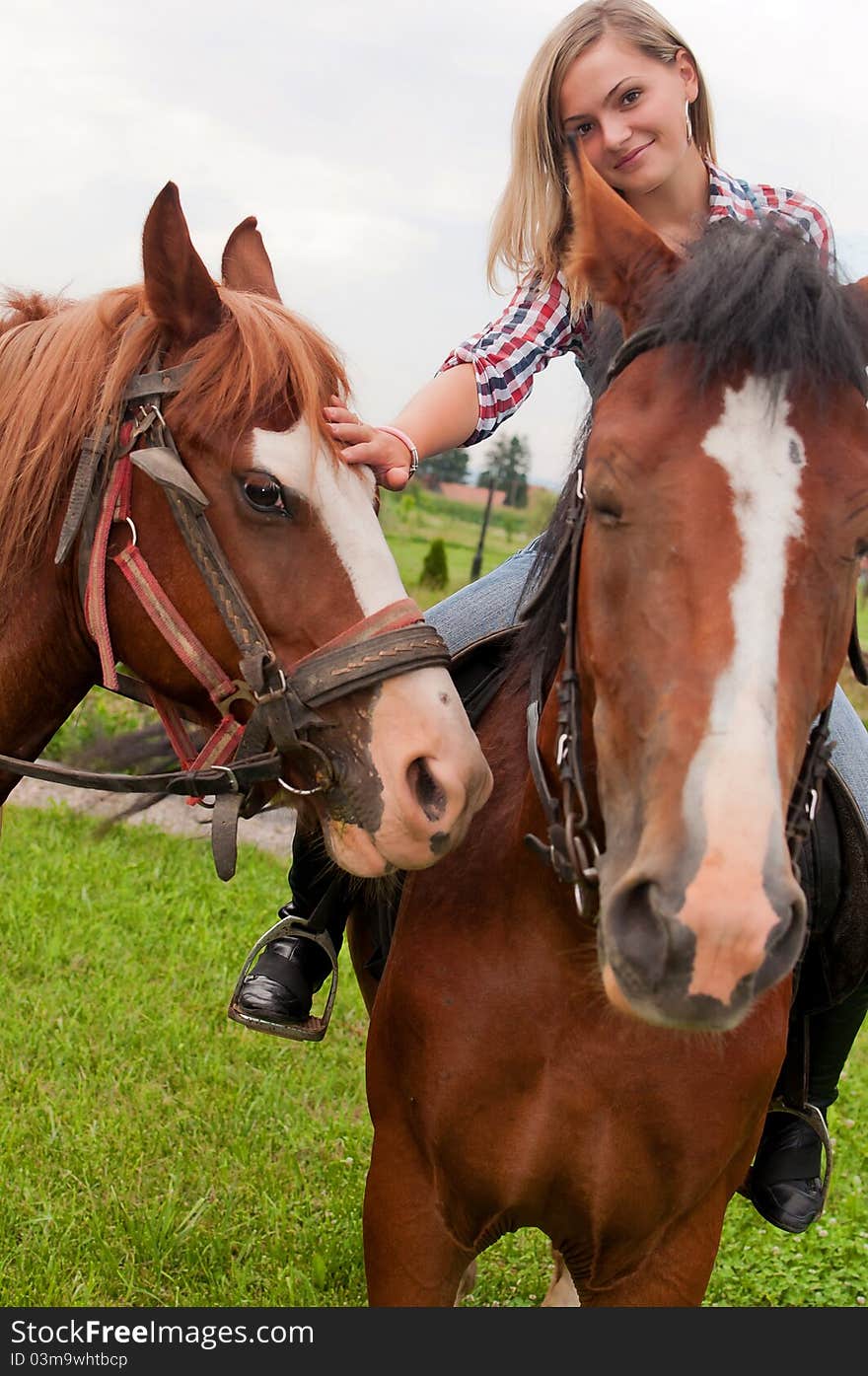 Girl and her handsome horse