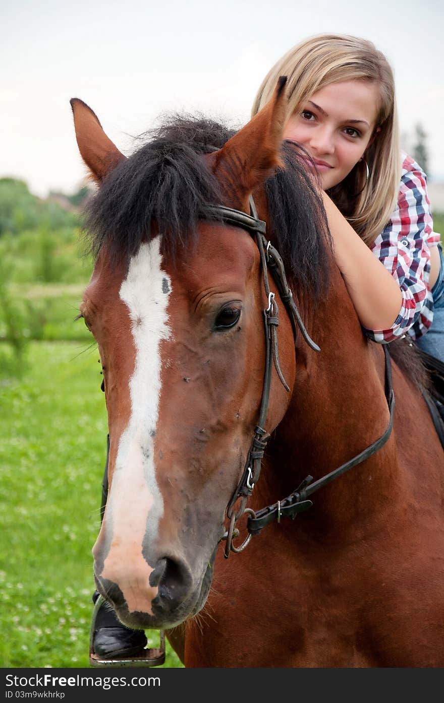 Girl and her handsome horse