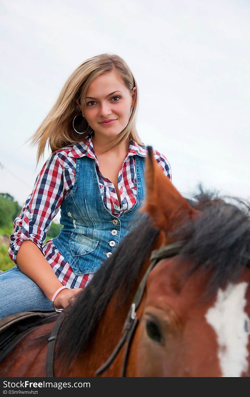 Girl And Her Handsome Horse