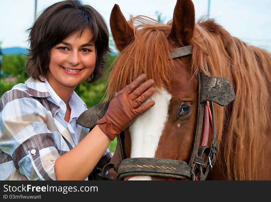 Girl and her handsome horse