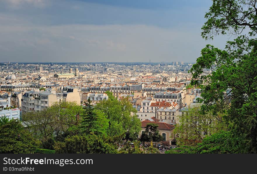 View of the Paris from the Montmartre. View of the Paris from the Montmartre