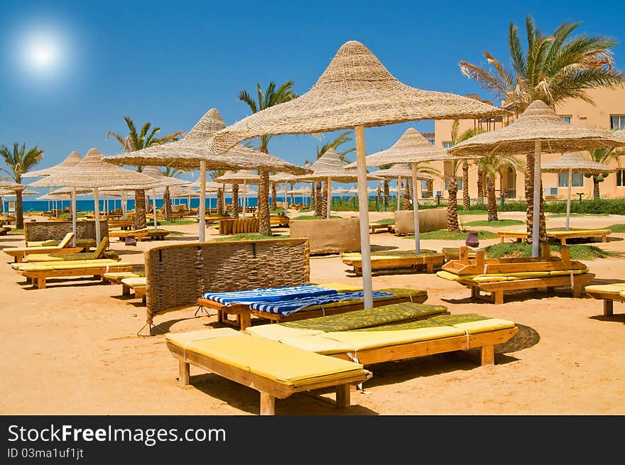 Beautiful tropical beach in the Egypt. Beautiful tropical beach in the Egypt.