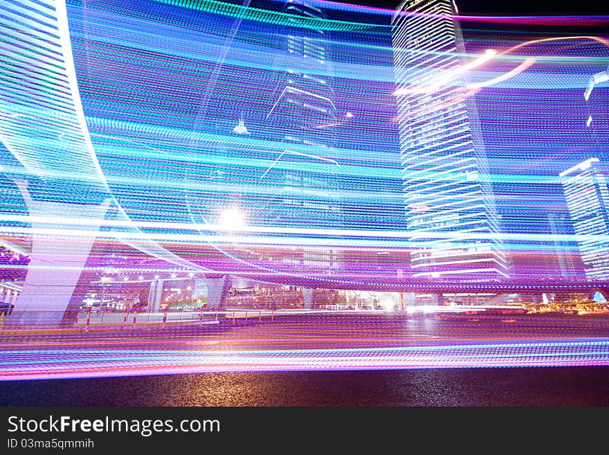 The night view of the lujiazui financial centre in shanghai china. The night view of the lujiazui financial centre in shanghai china.