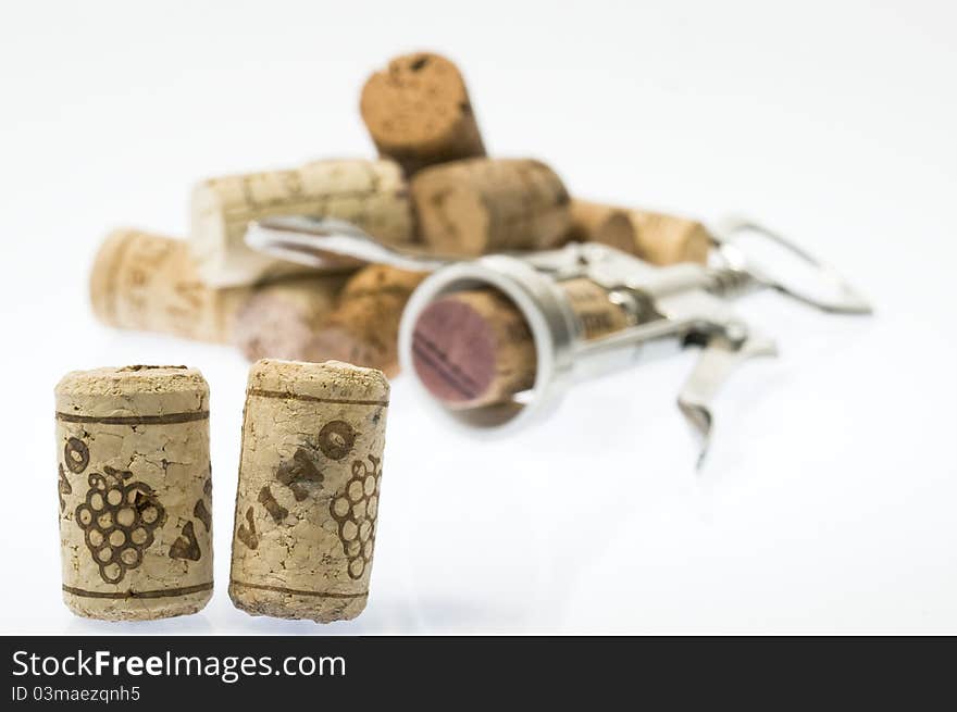 Collection of used corks of italian wine. Collection of used corks of italian wine