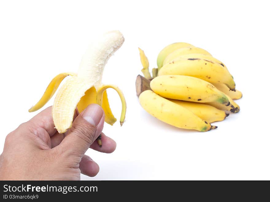 Banana isolated on a white background. Banana isolated on a white background