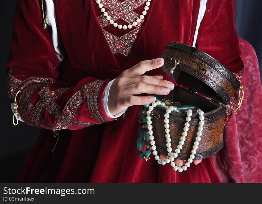 Casket for jeweller in hands