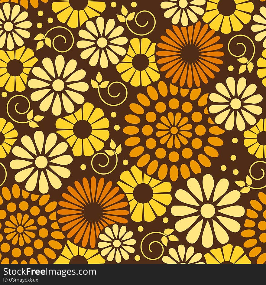 Retro pattern with stylized flowers. Retro pattern with stylized flowers