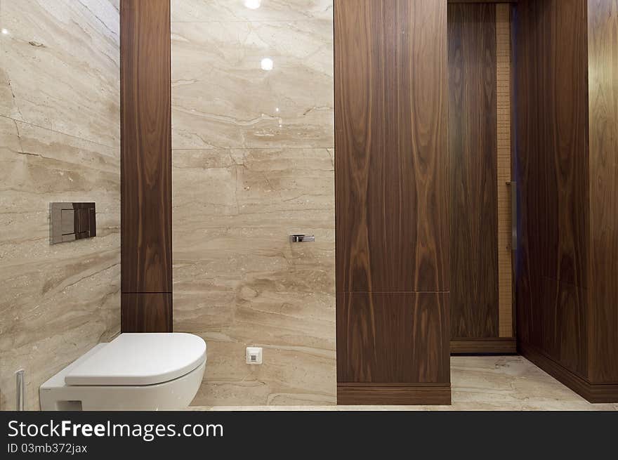 Interior of designer bathroom in art deco style