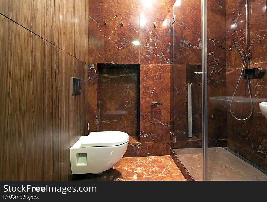 Interior of designer bathroom in art deco style