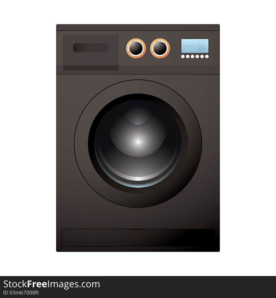 Black washing machine