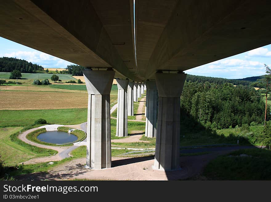 KulmbachtalbrÃ¼cke, big bridge at the A6 in Bavaria. KulmbachtalbrÃ¼cke, big bridge at the A6 in Bavaria