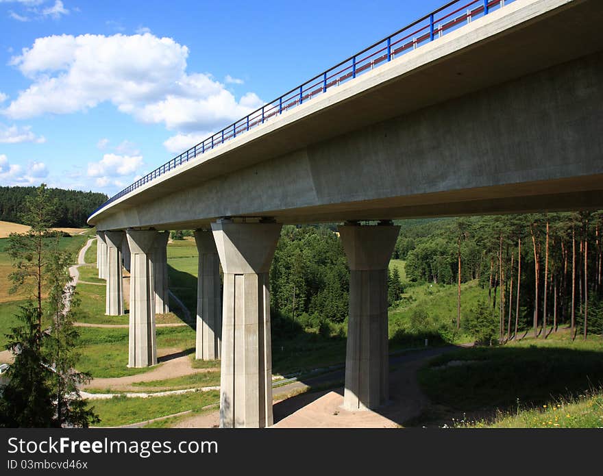 KulmbachtalbrÃ¼cke, big bridge at the A6 in Bavaria. KulmbachtalbrÃ¼cke, big bridge at the A6 in Bavaria