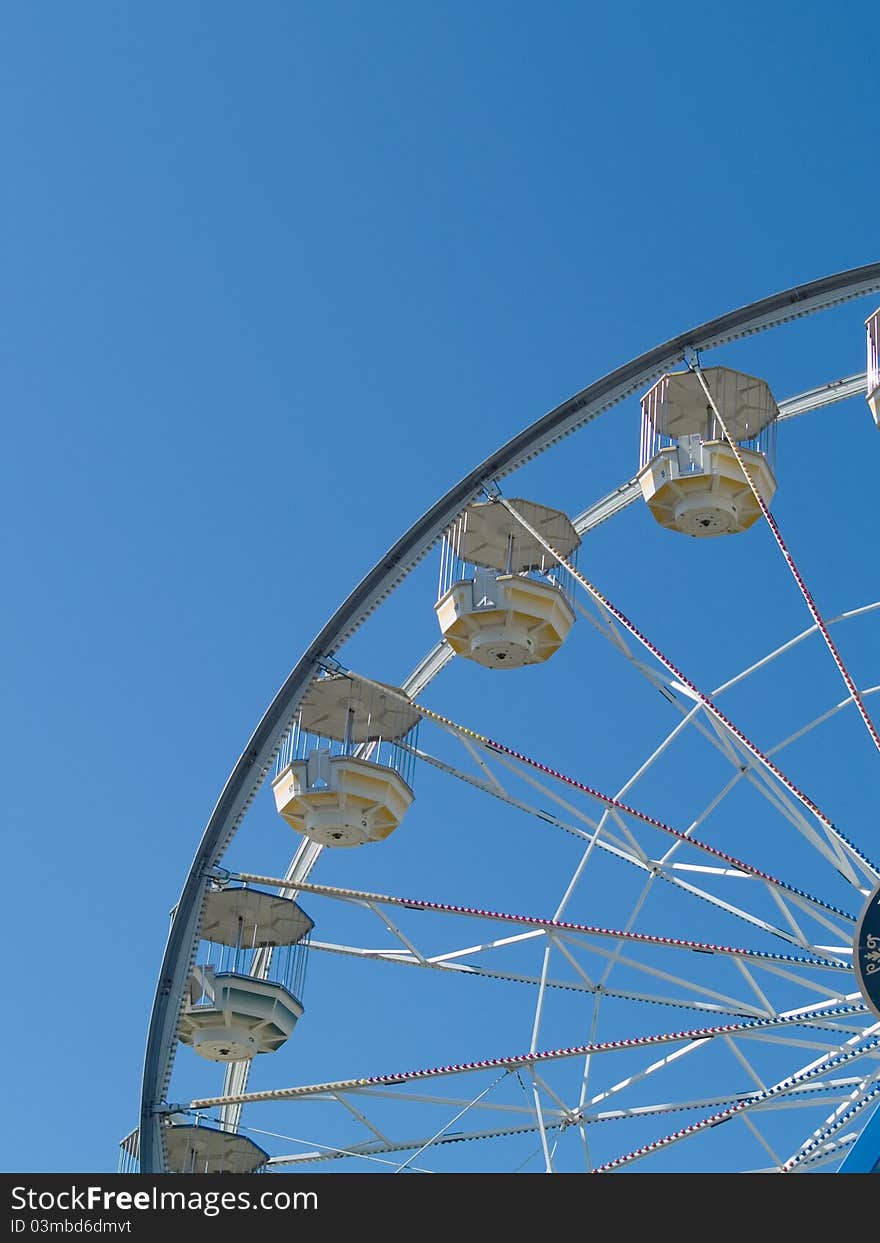 Empty buckets in an amusement park ride. Empty buckets in an amusement park ride.