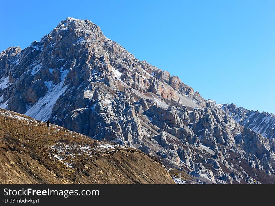 Mountain rock under sky