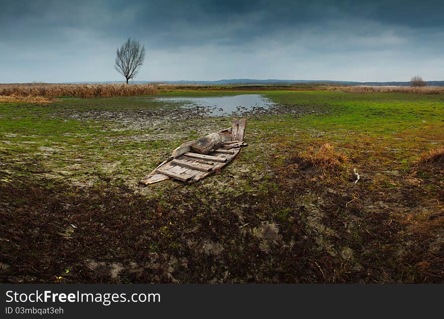 The Old Boat And Nature