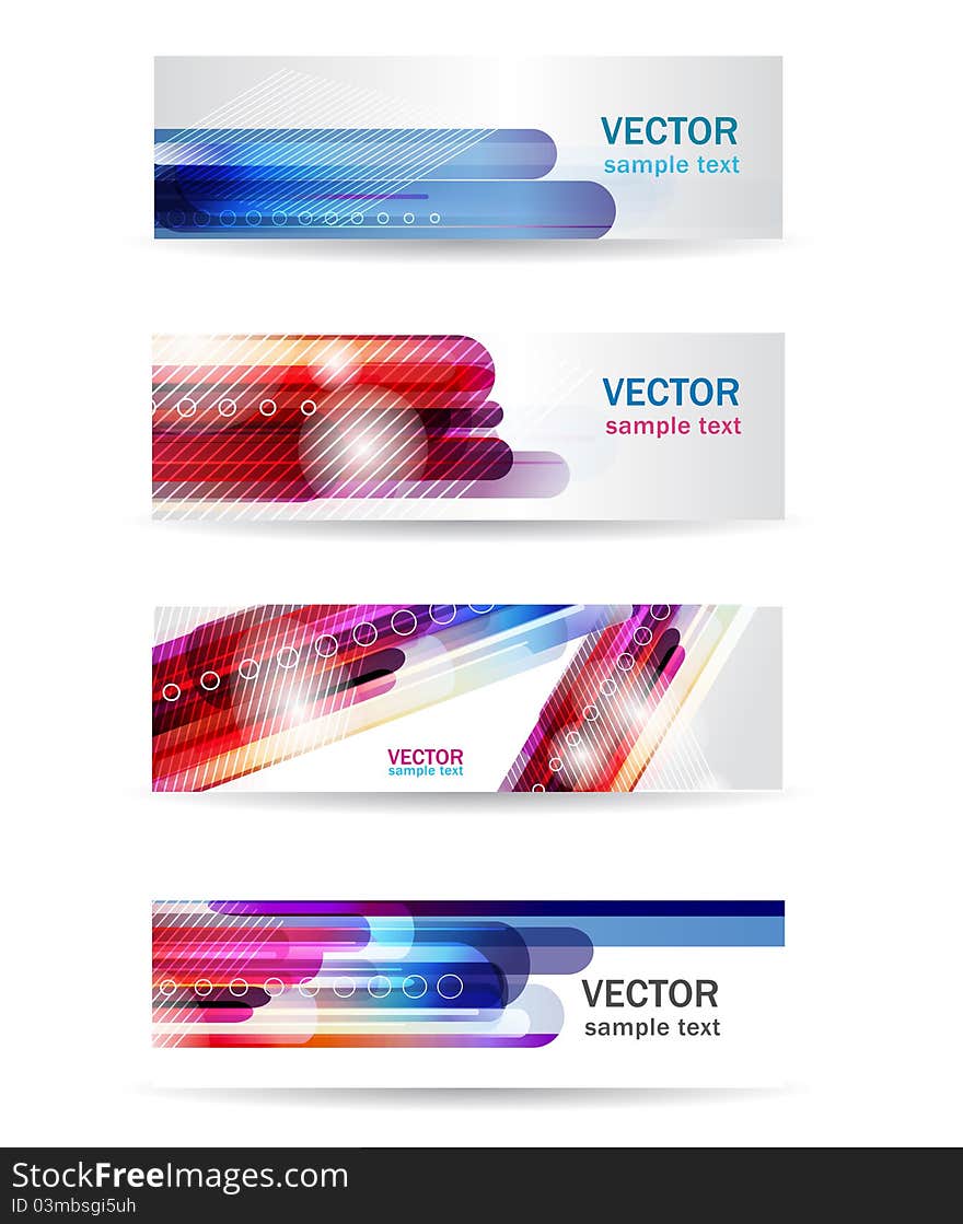 Abstratc banners with bright stripes. Abstratc banners with bright stripes