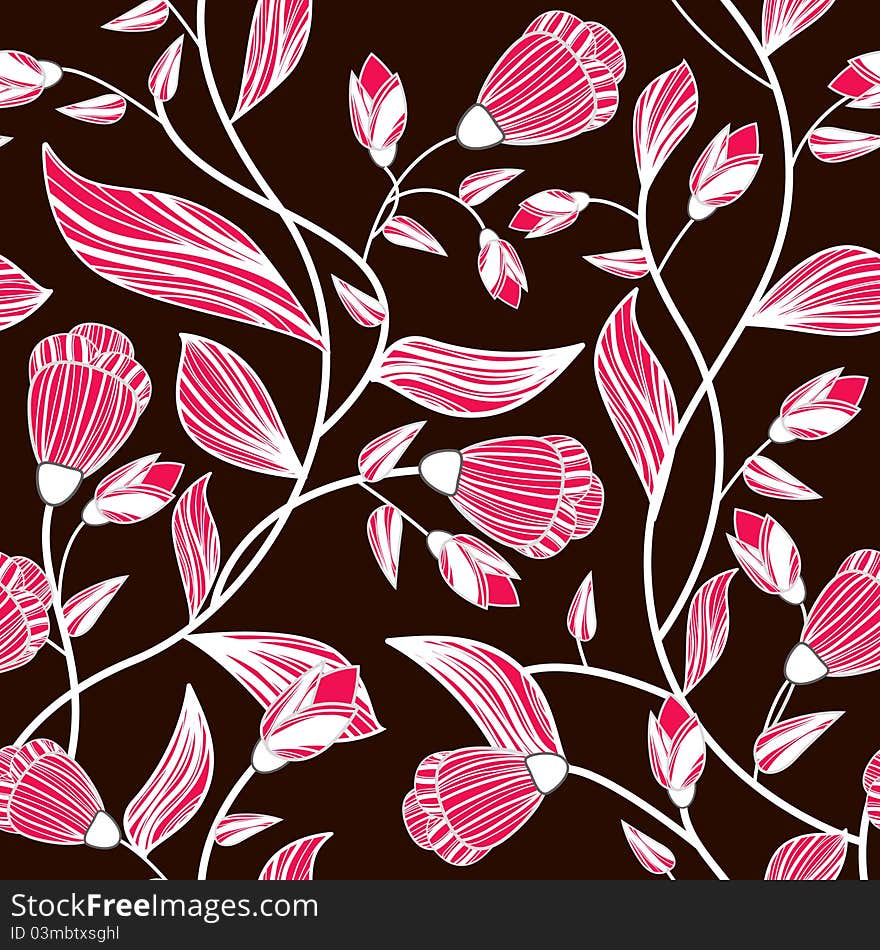 Seamless texture with pink flowers