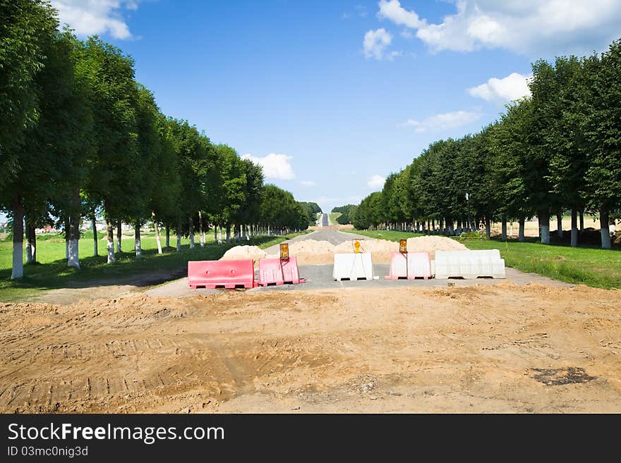 Road closed for restoration works. Road closed for restoration works.