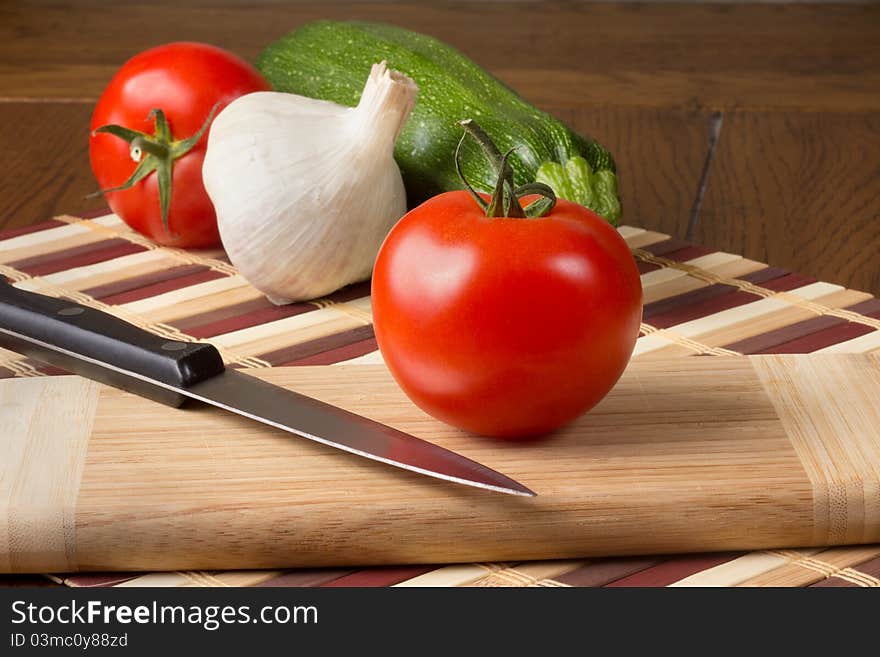 Tomato, Garlic And Zucchini