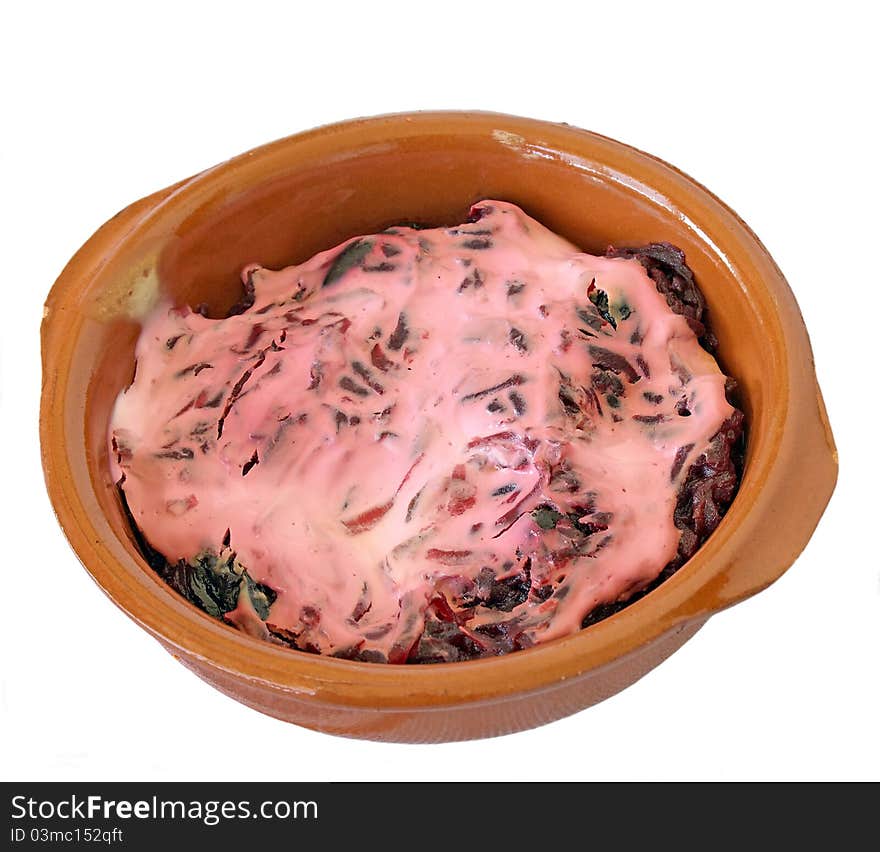 Beet baked with prunes,cinnamon, vanilla and suar cream. Beet baked with prunes,cinnamon, vanilla and suar cream.