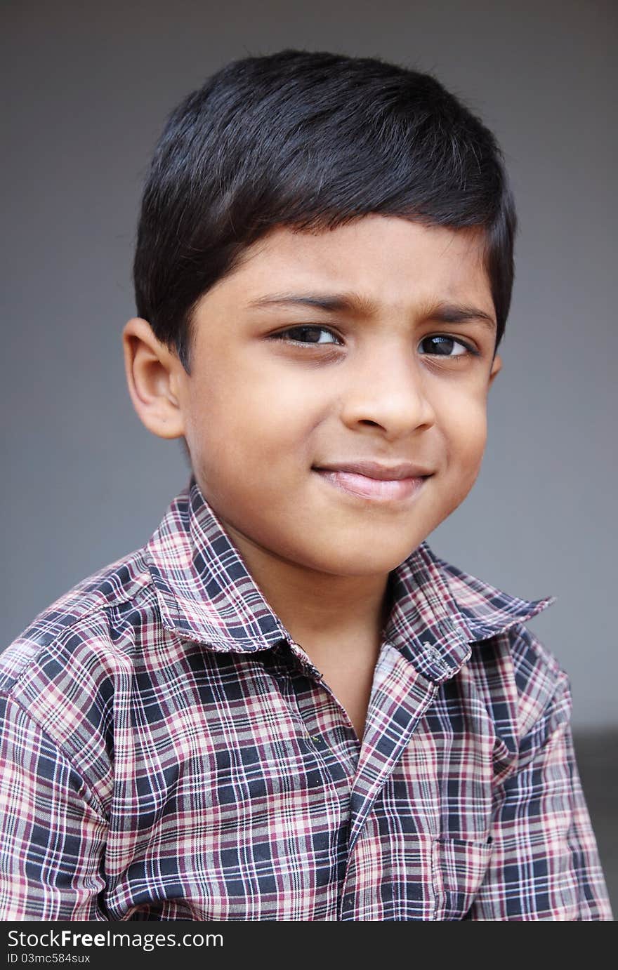 Portrait of Indian Cute Little Boy