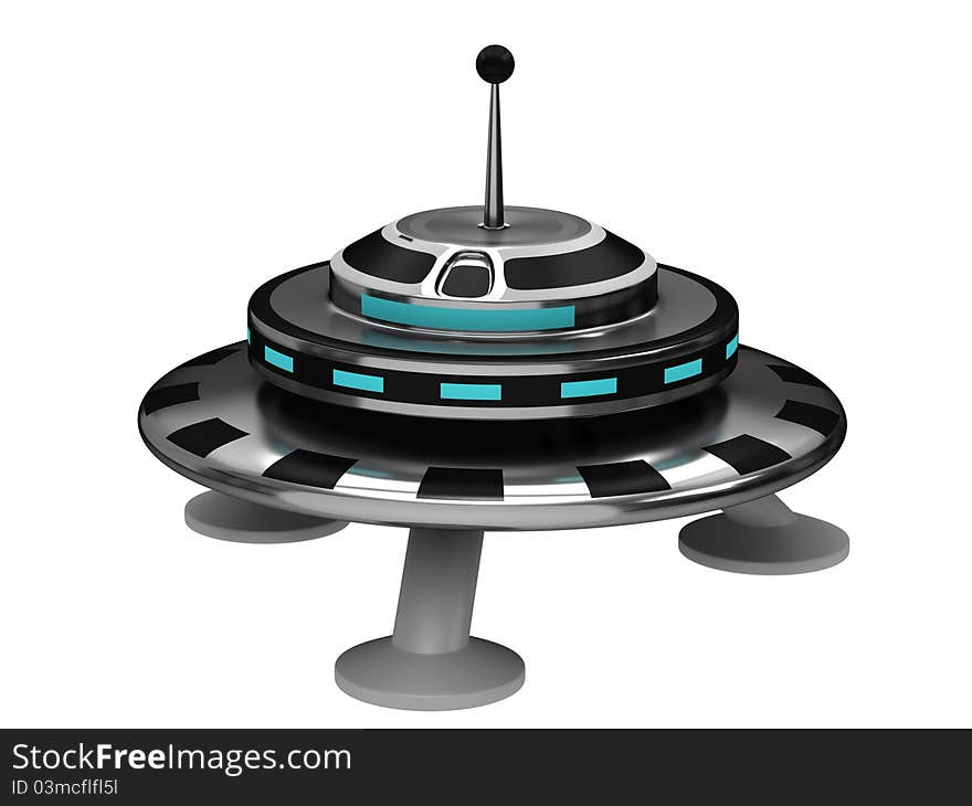 UFO on white background