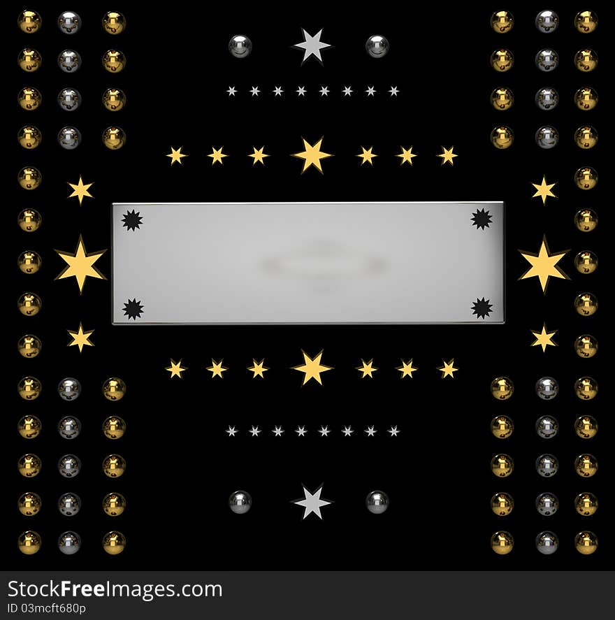 Dark background with silver stars