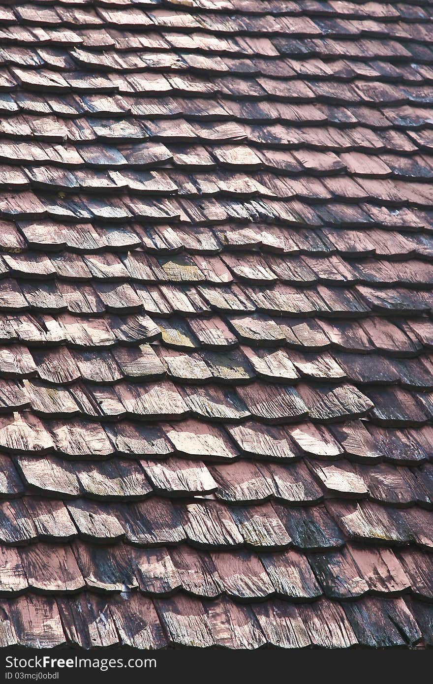 Old Wooden Roof Tiles Wide Landscape Orientation.