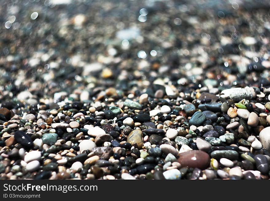 Colored sea stones