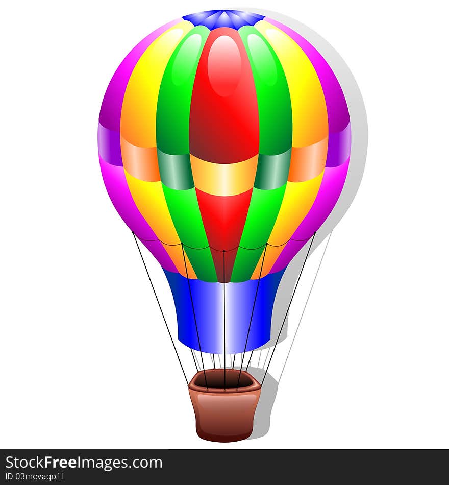 A Multicolored Fire Balloon Icon. A Multicolored Fire Balloon Icon