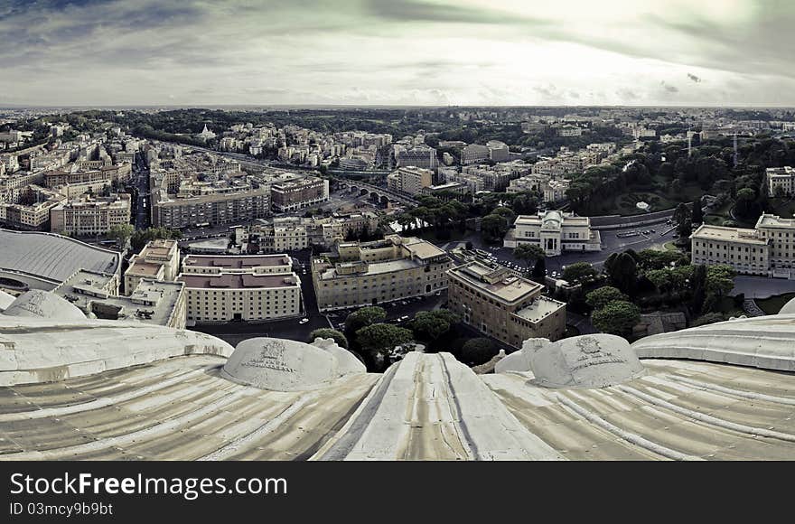 A view of Rome as seen from the Sistine Chapel, Italy. A view of Rome as seen from the Sistine Chapel, Italy