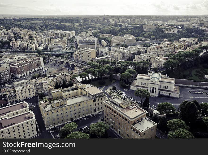 A view of Rome as seen from the Sistine Chapel, Italy. A view of Rome as seen from the Sistine Chapel, Italy